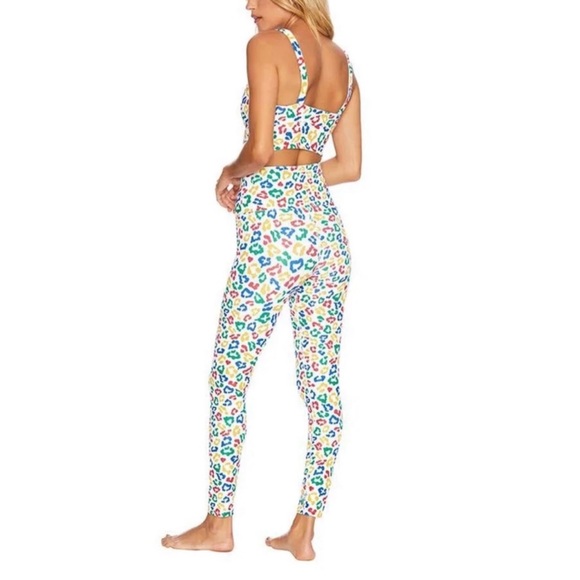 Beach Riot Set Primary Color Leopard Print Matching Set SZ Large - Picture 2 of 11